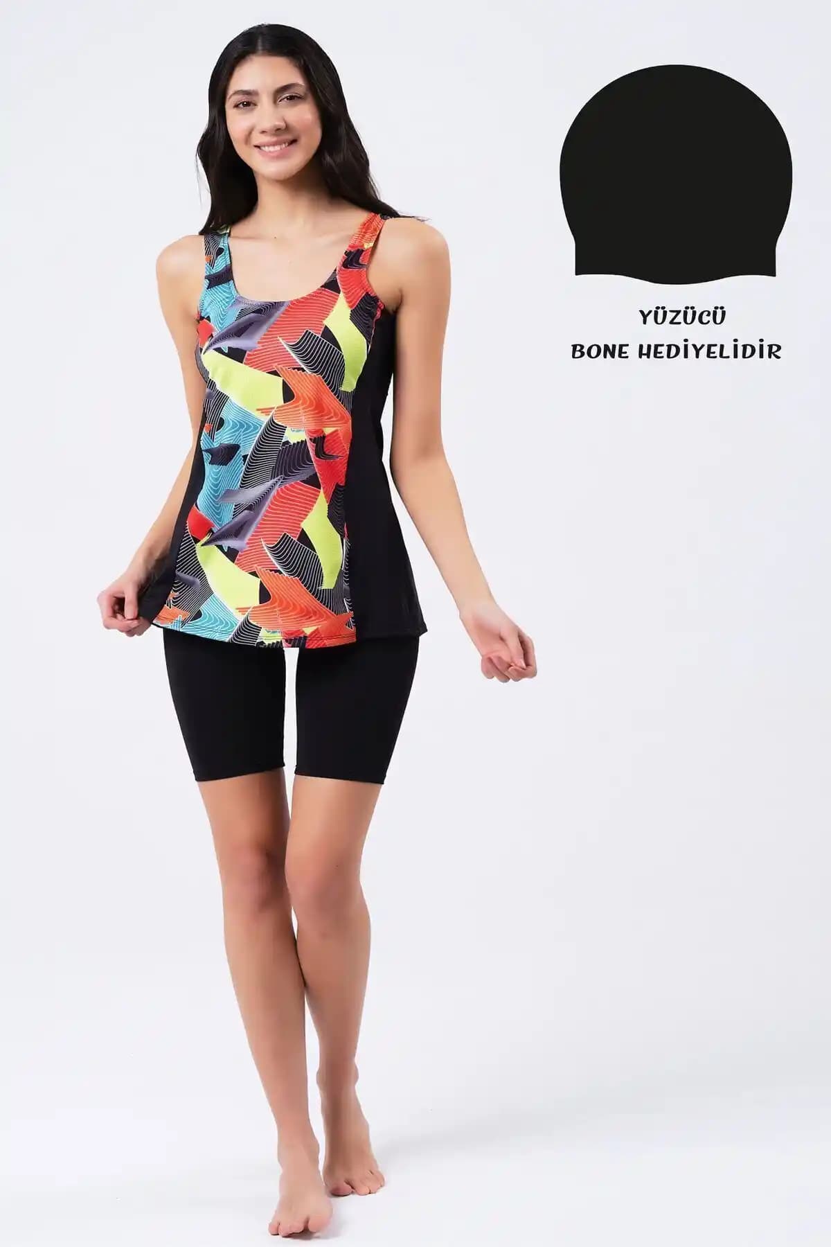 Vawensea Kadın Likralı Geometrik Desenli Tankini Mayo Şıklık ve Konforu Bir Arada Sunar