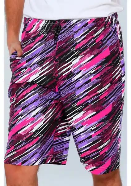 Winget Star Batik Baskılı Pamuklu Şimşek Şort Günlük ve Spor Kullanımına Uygun