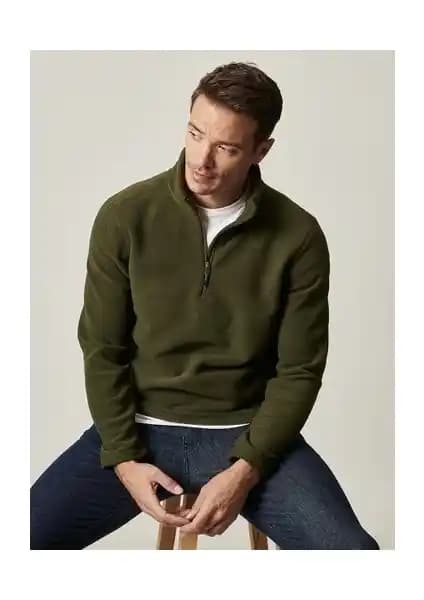 Altınyılz Classics Erkek Haki Polar Sweatshirt Şıklık ve Fonksiyonelliğin Birleşimi