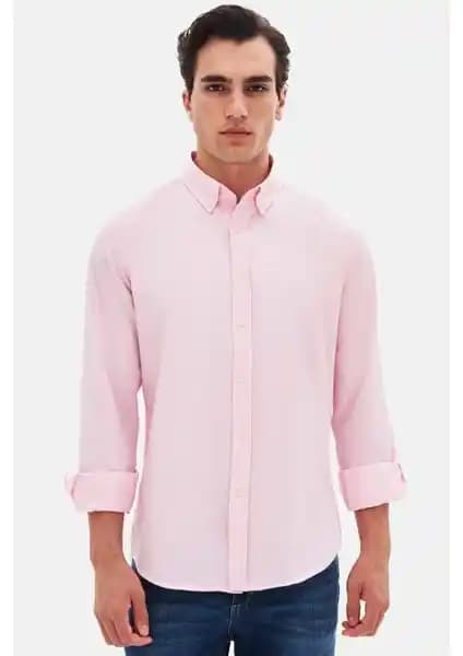 D'S Damat Slim Fit Pembe Armürlü Düğmeli Yaka Pamuklu Erkek Gömlek Özellikleri ve Kullanım İpuçları