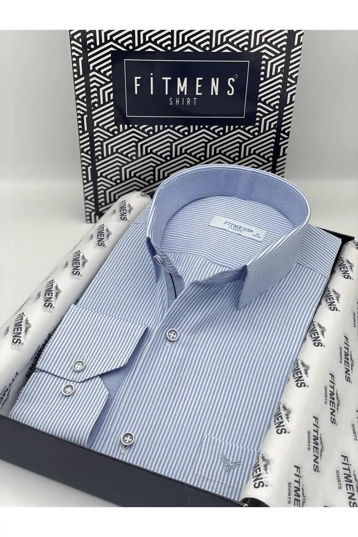 Fitmens Klasik Uzun Kol İnce Çizgili Erkek Gömlek Şıklık ve Konfor Sunan Modern Tasarım