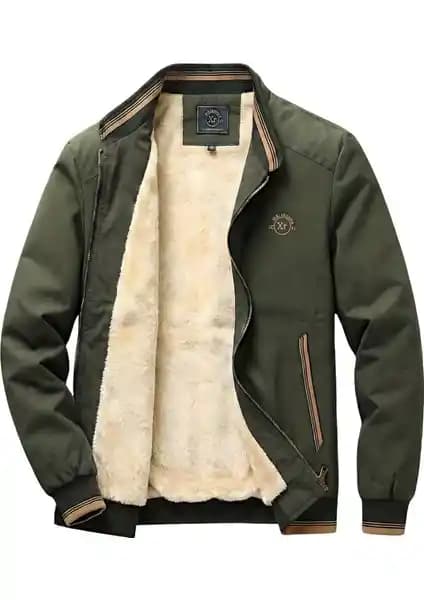 İçeri Kürklü Nakış Detaylı Erkek Montu Günlük ve Mevsimlik Kullanım İçin Uygun