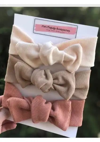 Kuzey Store Kız Çocuk 3 Lü Ribana Bandana Seti Doğal Malzemelerle Şık ve Konforlu Tasarım