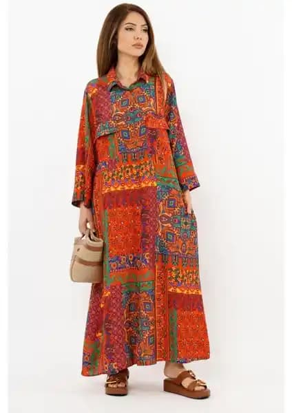 Ritnice Prive Kadın Etnik Uzun Yazlık Elbise: Şıklık ve Konforun Bir Arada Sunulduğu Tasarım