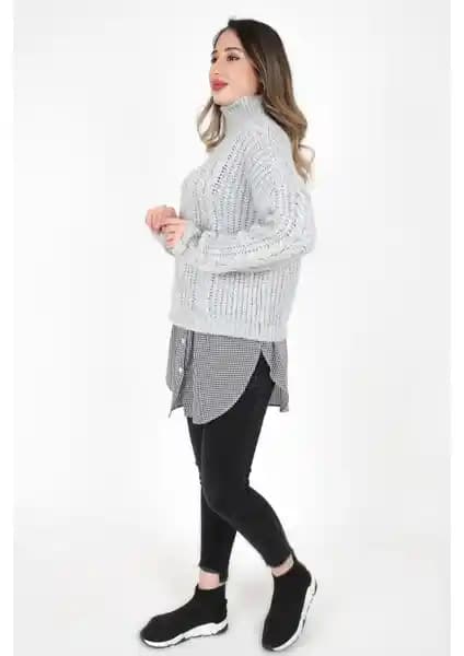 Sufyy Kareli Ekose Fake Gömlek Etek Kadınlar İçin Modern ve Çok Yönlü Tasarım