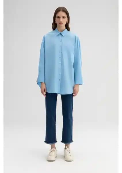 Touche Prive Relax Fit Poplin Gömlek Kadınlar İçin Şık ve Rahat Günlük Kullanım Ürünü