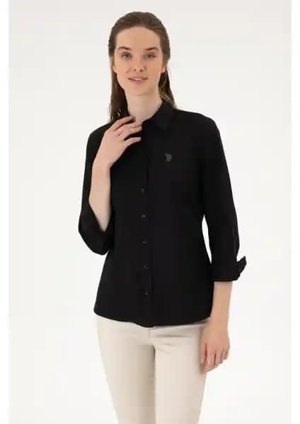 U.S. Polo Assn. Kadın Siyah Gömlek: Şıklık ve Konforu Bir Arada Sunan Modern Tasarım