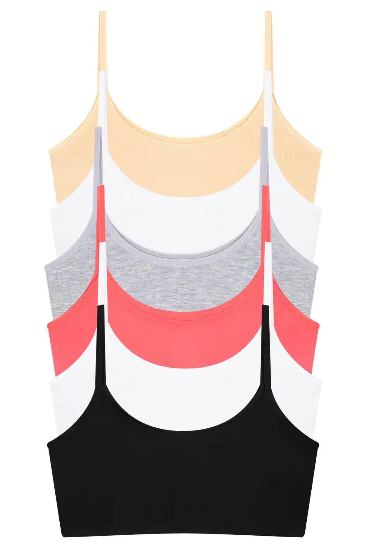 Arma Yıldız Karışık Renkli Kız Çocuk Yarım Atlet Pedsiz Alıştırma Sütyeni: Rahat ve Şık Tasarım
