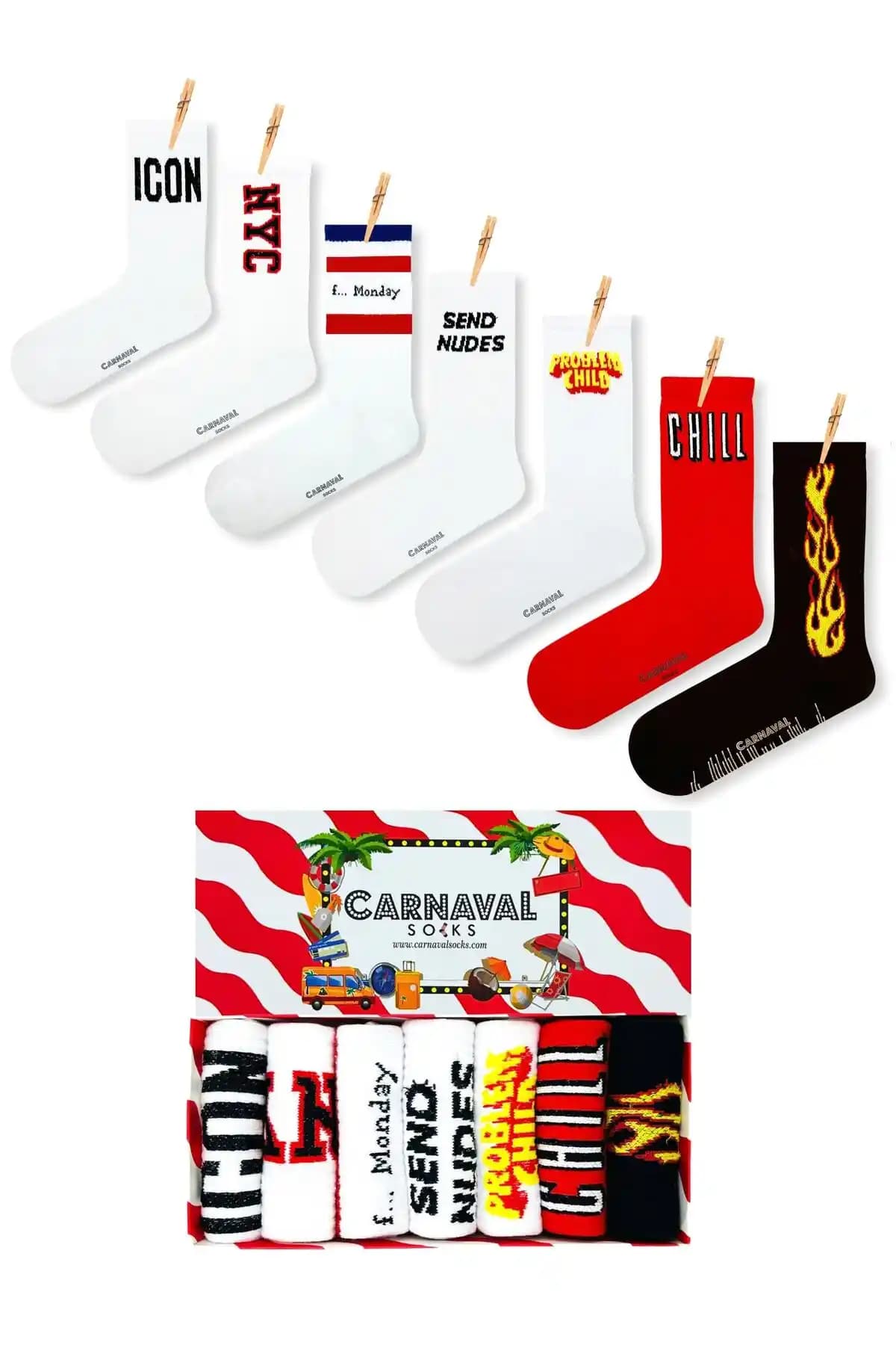 Carnaval Socks Modern Tasarımlı Renkli Spor ve Günlük Kullanım Çorapları