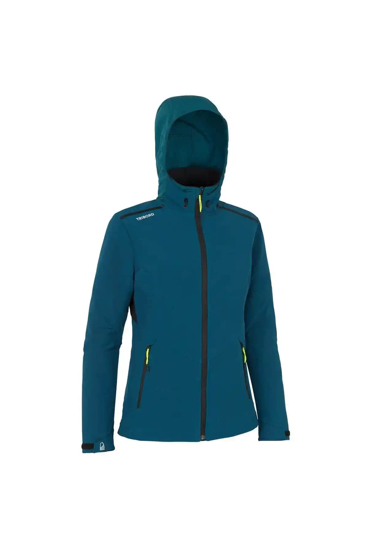 Decathlon Tribord Kadın Softshell Mont Petrol Rengi Günlük ve Spor Kullanımına Uygun