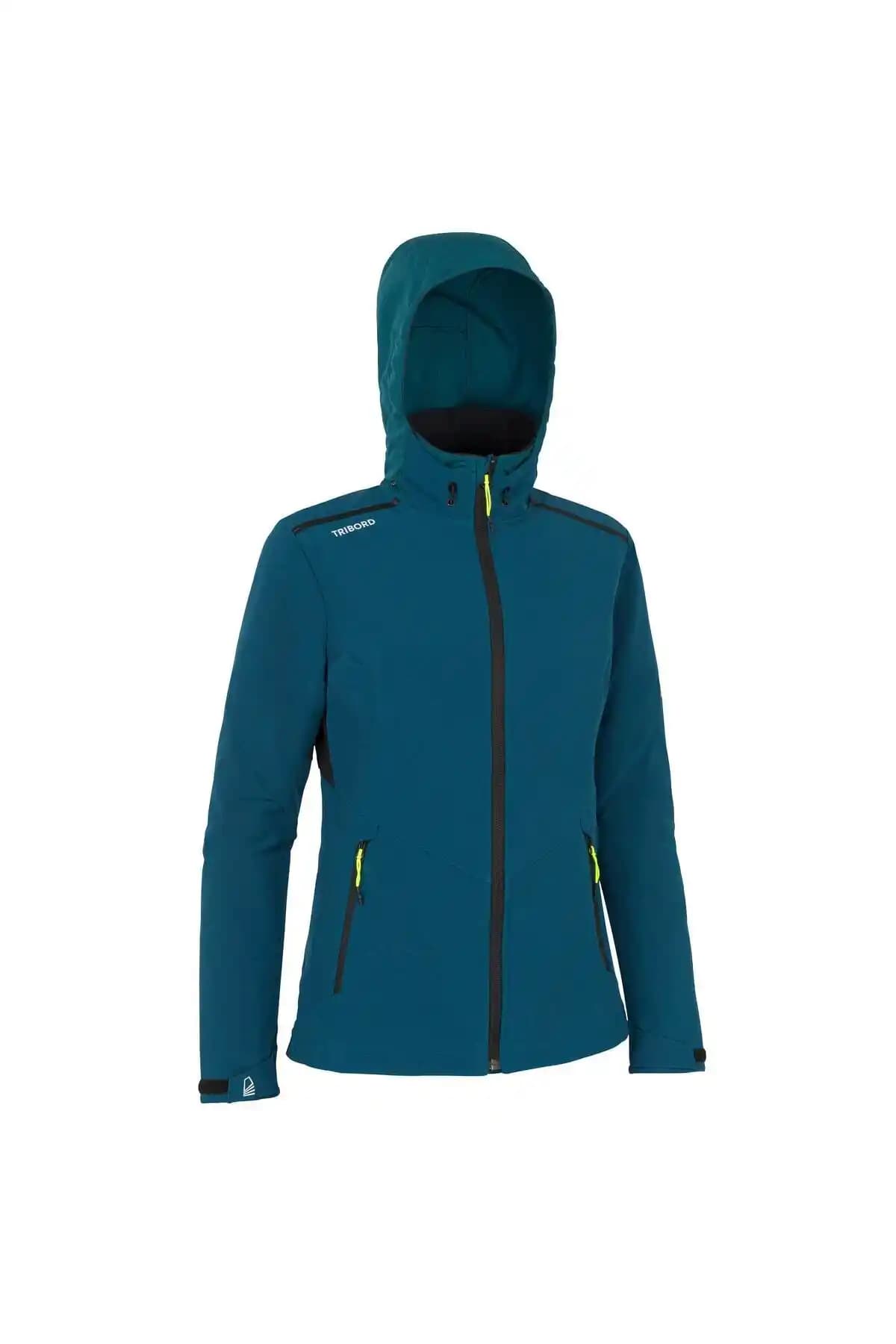 Decathlon Tribord Kadın Softshell Mont Petrol Rengi Günlük ve Spor Kullanımına Uygun