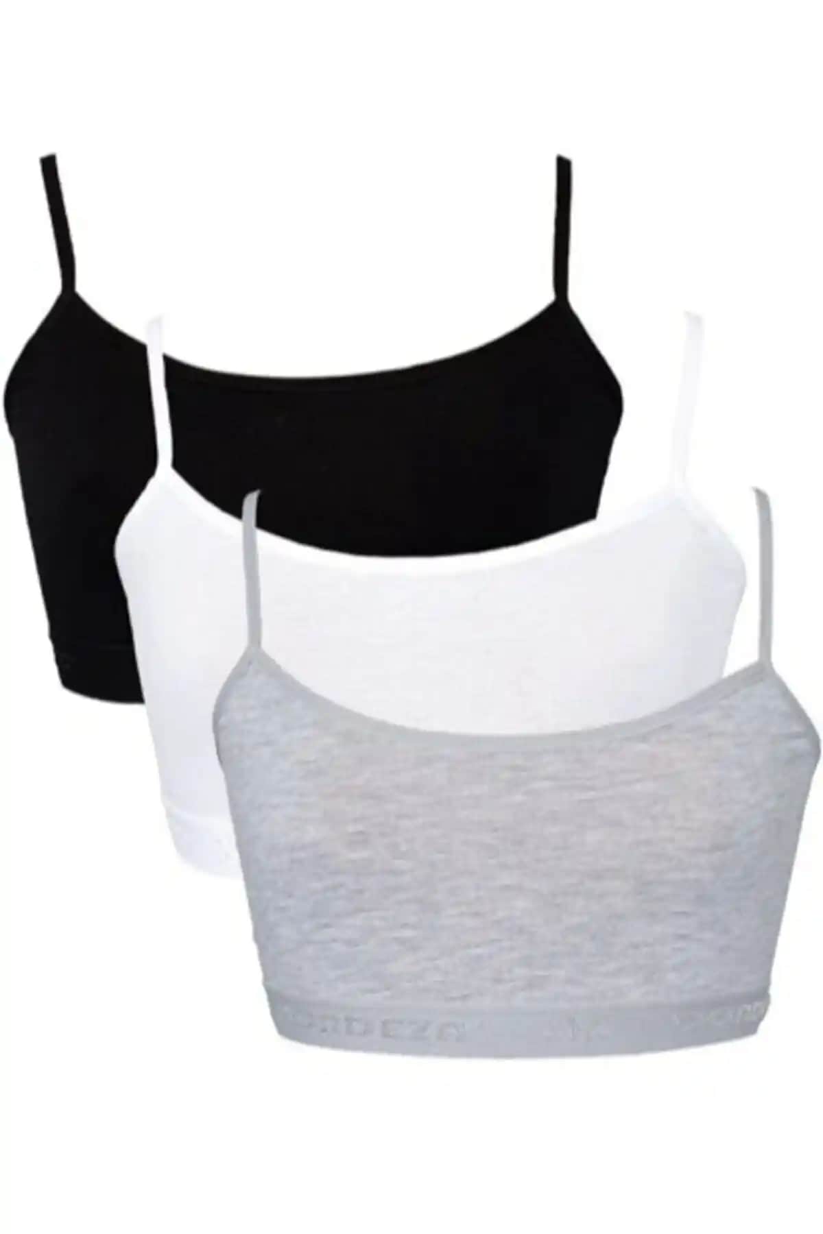 Dondeza Kız Genç İç Giyim Spor Sütyeni 3'lü Alıştırma ve Günlük Kullanım İçin Tasarlandı