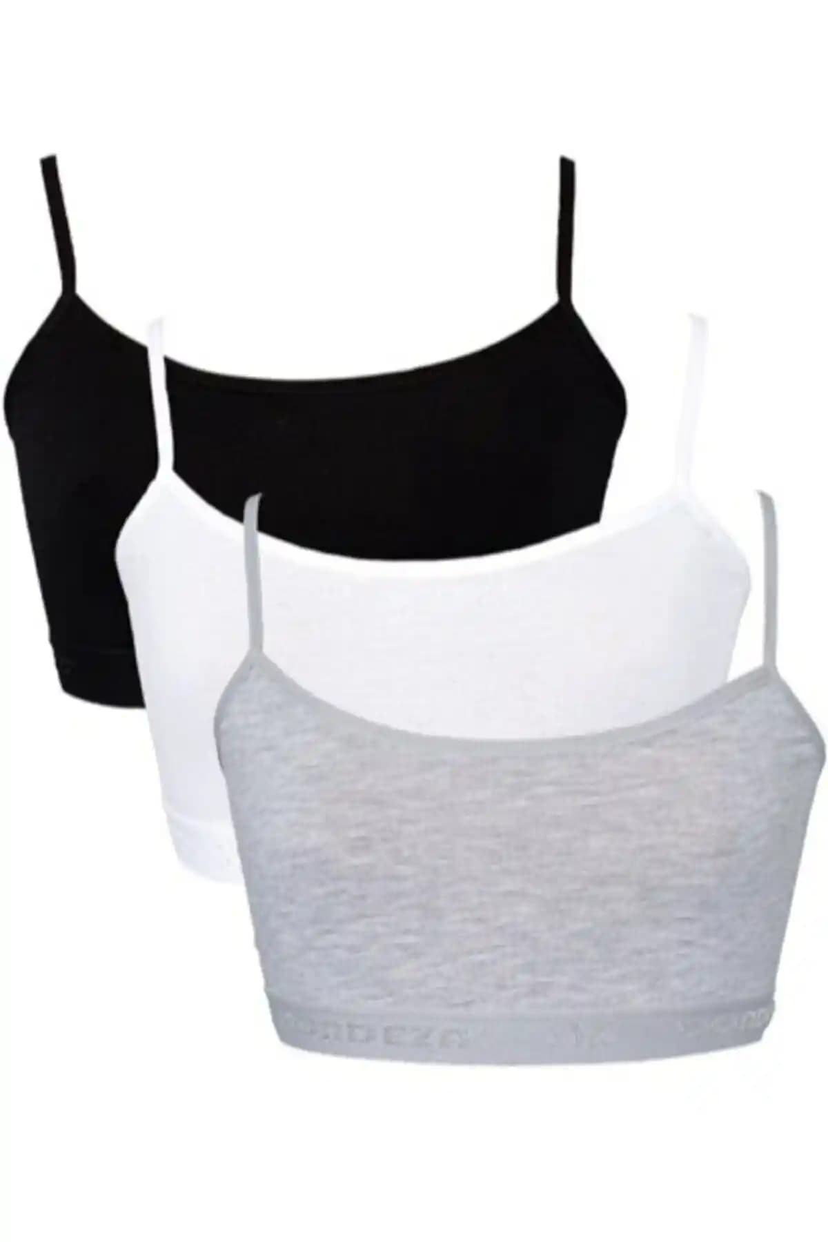 Dondeza Kız Genç İç Giyim Spor Sütyeni 3'lü Alıştırma ve Günlük Kullanım İçin Tasarlandı