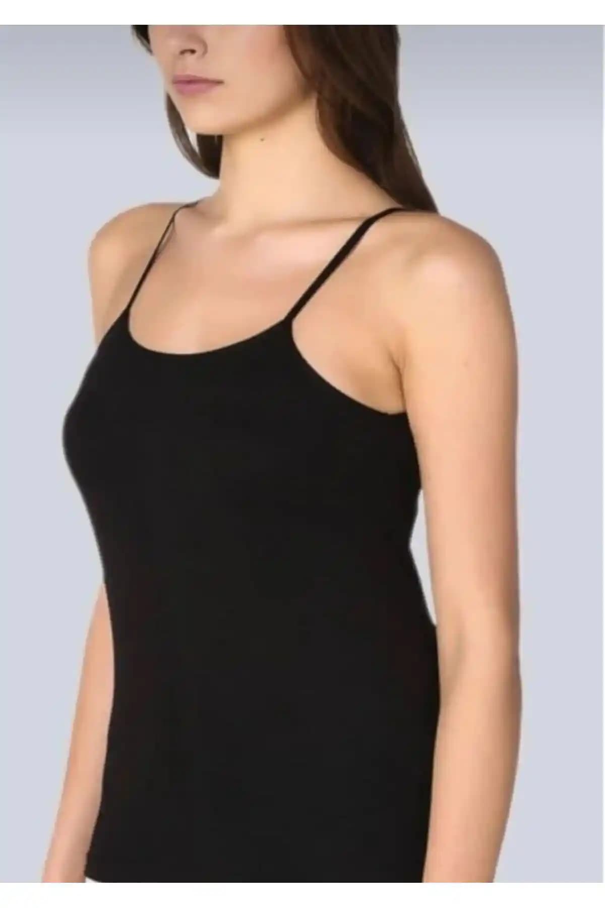 Great Lineage Siyah Kadın İp Askılı Atlet: Şıklık ve Konforu Bir Arada Sunar