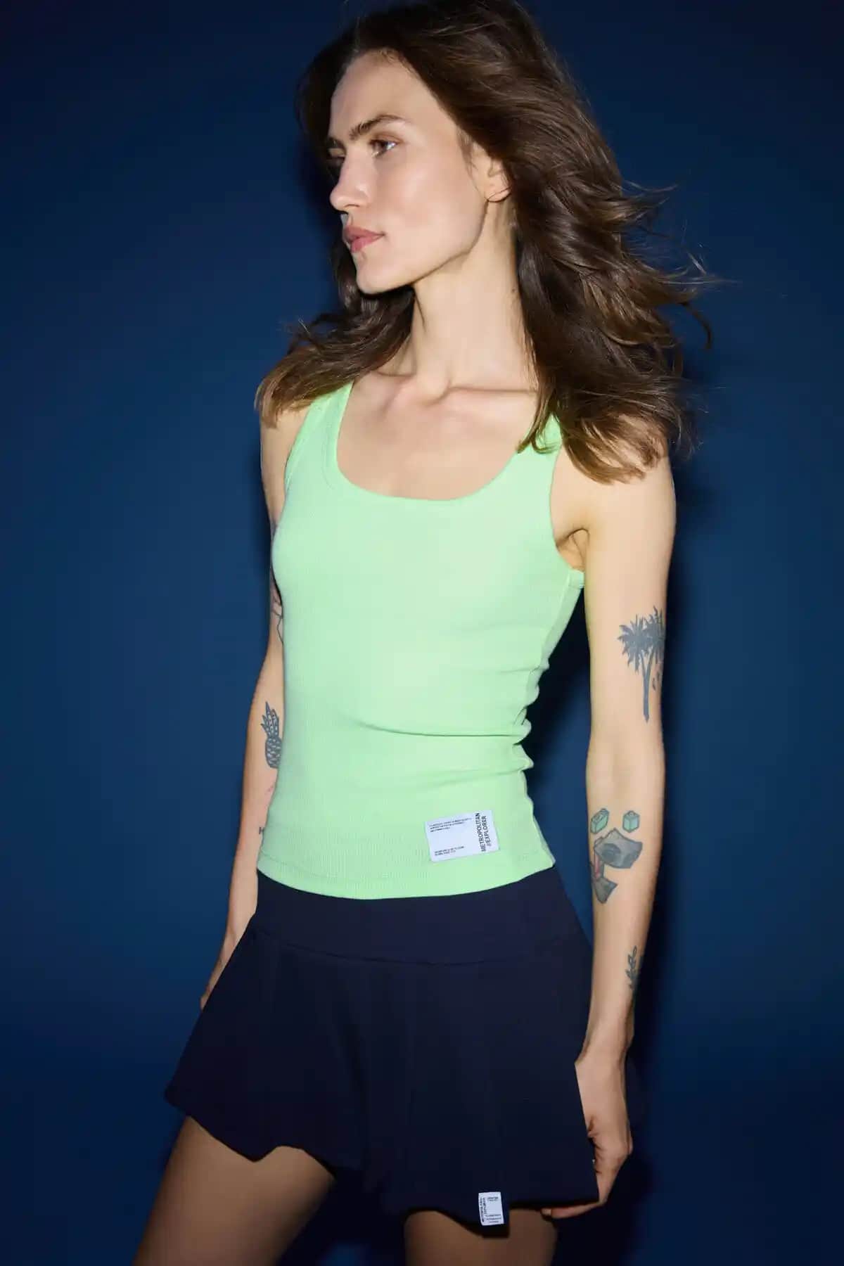 GRIMELANGE Eulalıa Kadın Organik Pamuklu Askılı Atlet Günlük ve Yazlık Kullanım İçin