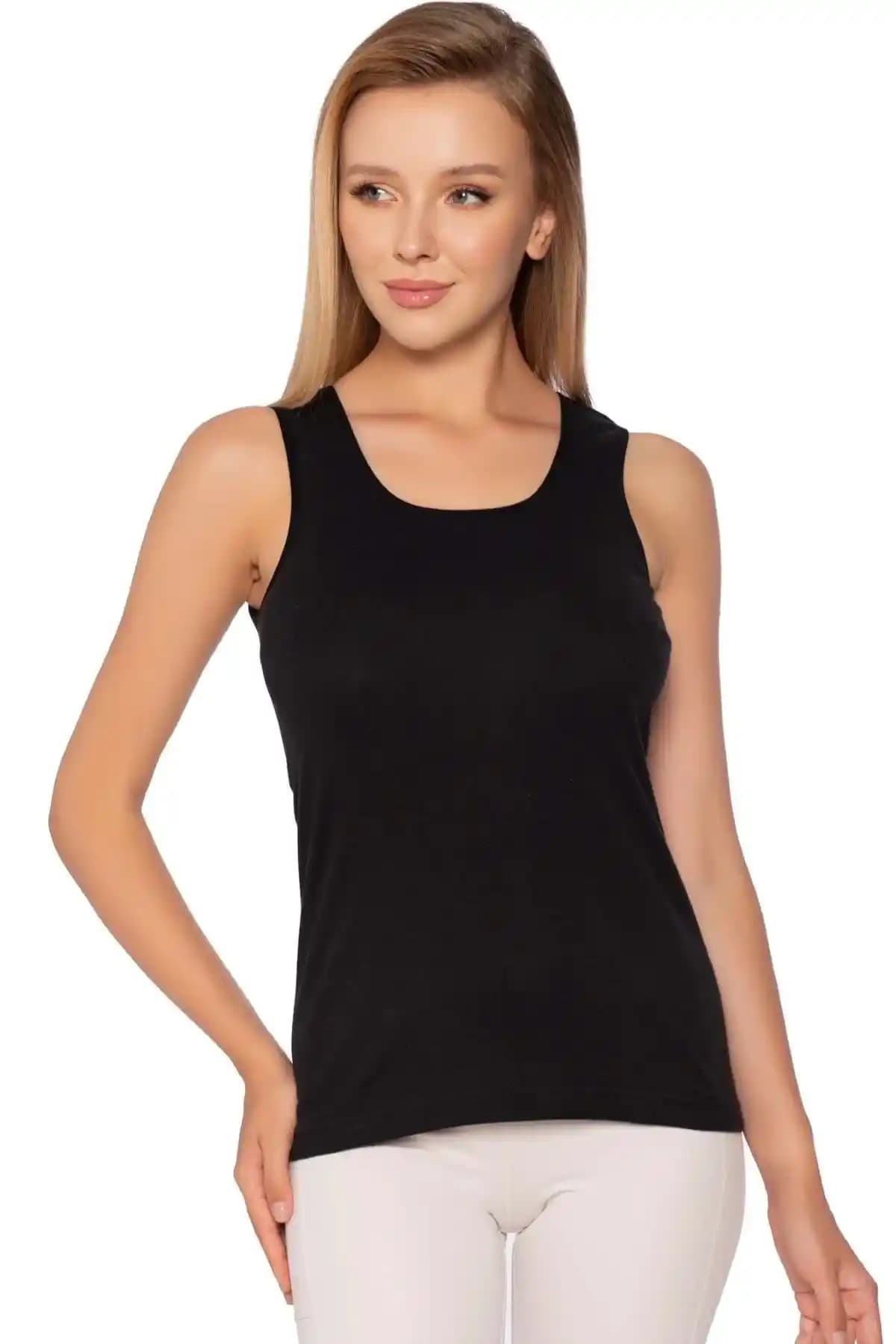 Gümiş Siyah Ribana Atlet: Konforlu ve Şık Günlük İç Giyim Parçası