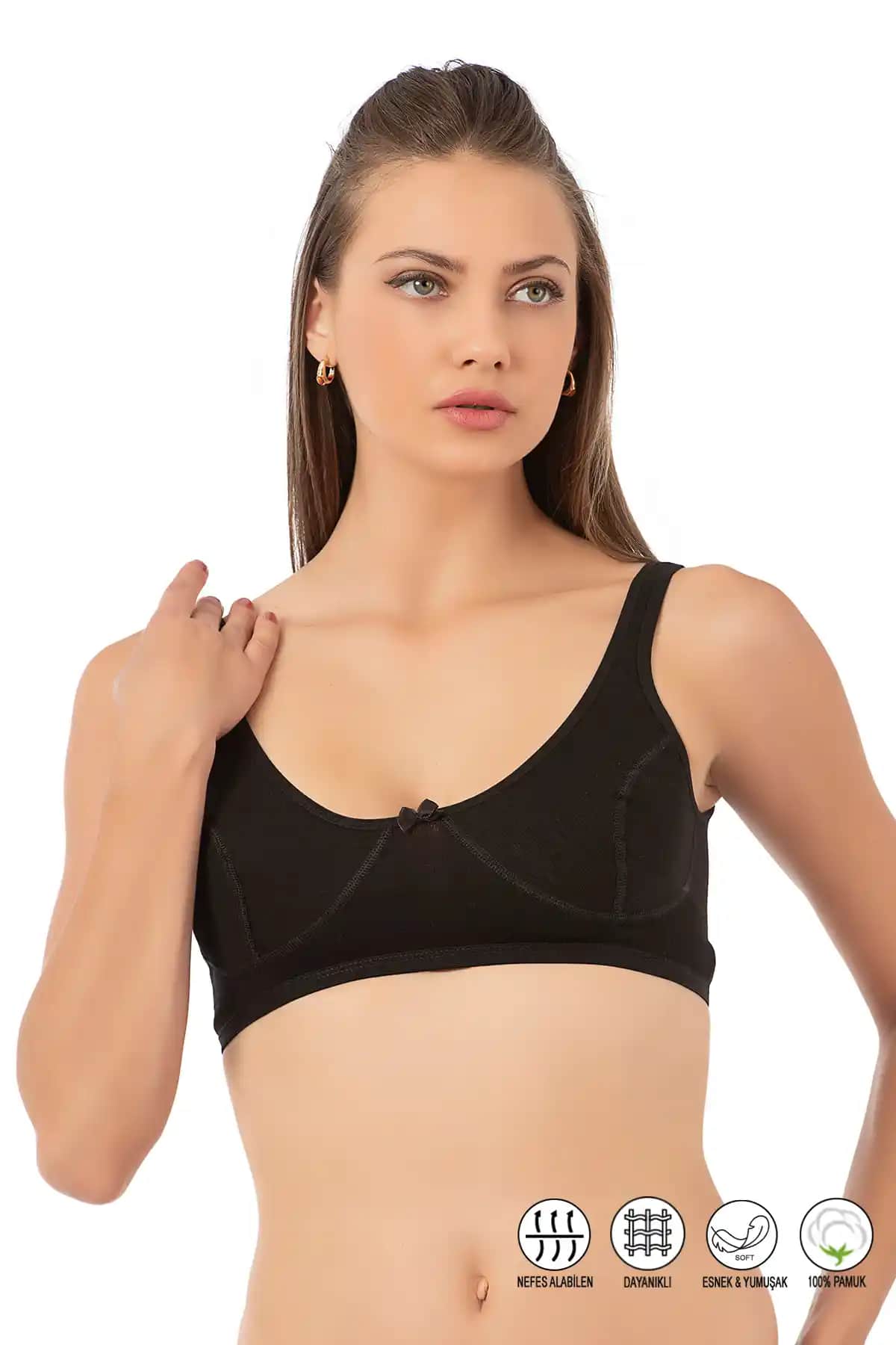 Kadın %100 Pamuklu Ribana Yarım Atlet Sütyen: Konfor ve Şıklık Sunan Günlük İç Giyim