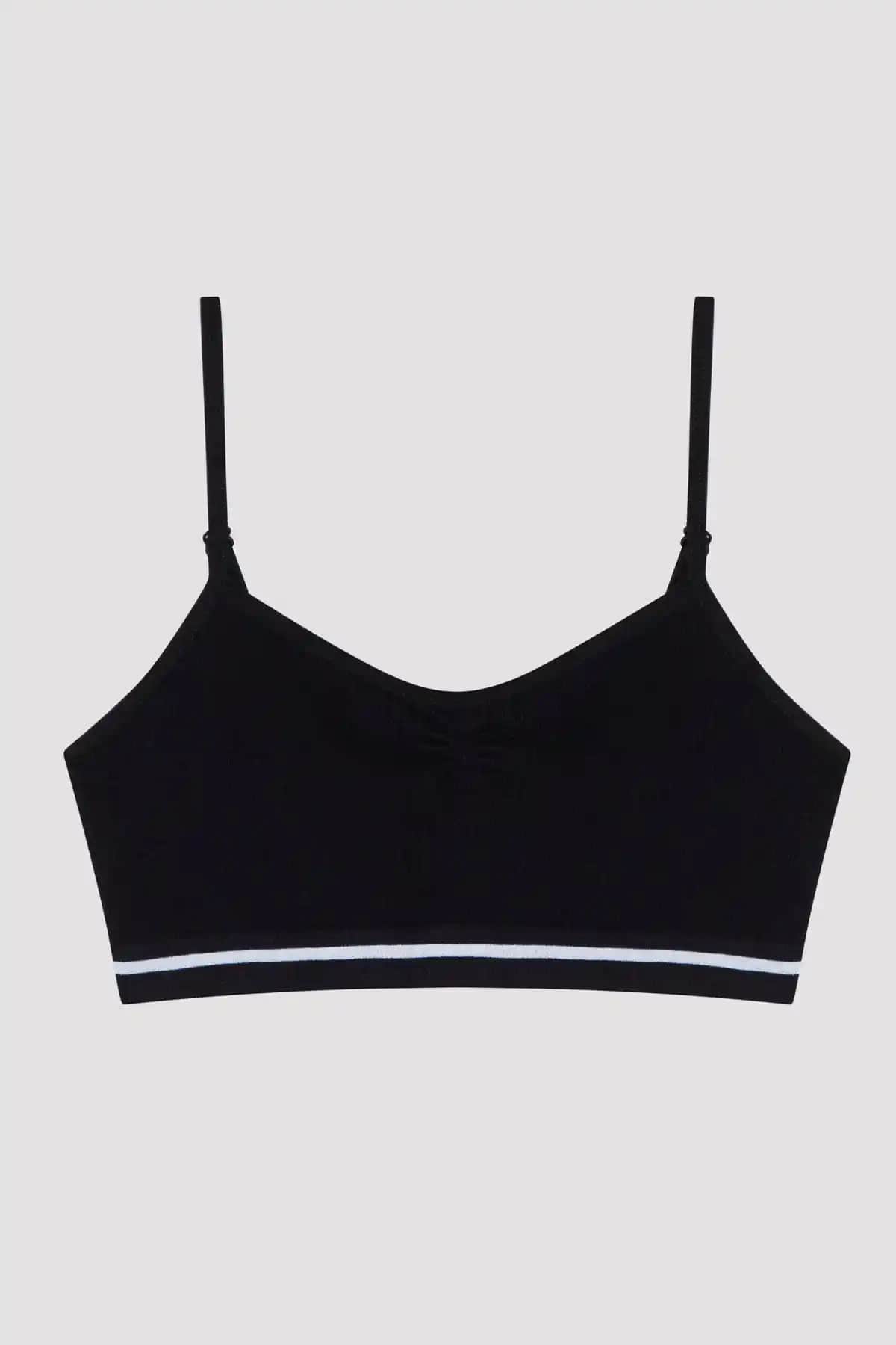 Penti Siyah Kız Çocuk Beyaz Çizgili Dikişsiz Atlet: Rahat ve Şık Günlük Giyim Tercihi