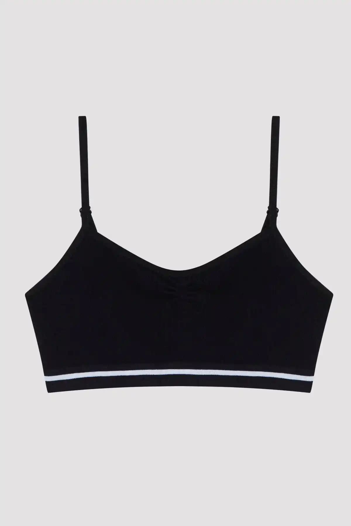 Penti Siyah Kız Çocuk Beyaz Çizgili Dikişsiz Atlet: Rahat ve Şık Günlük Giyim Tercihi