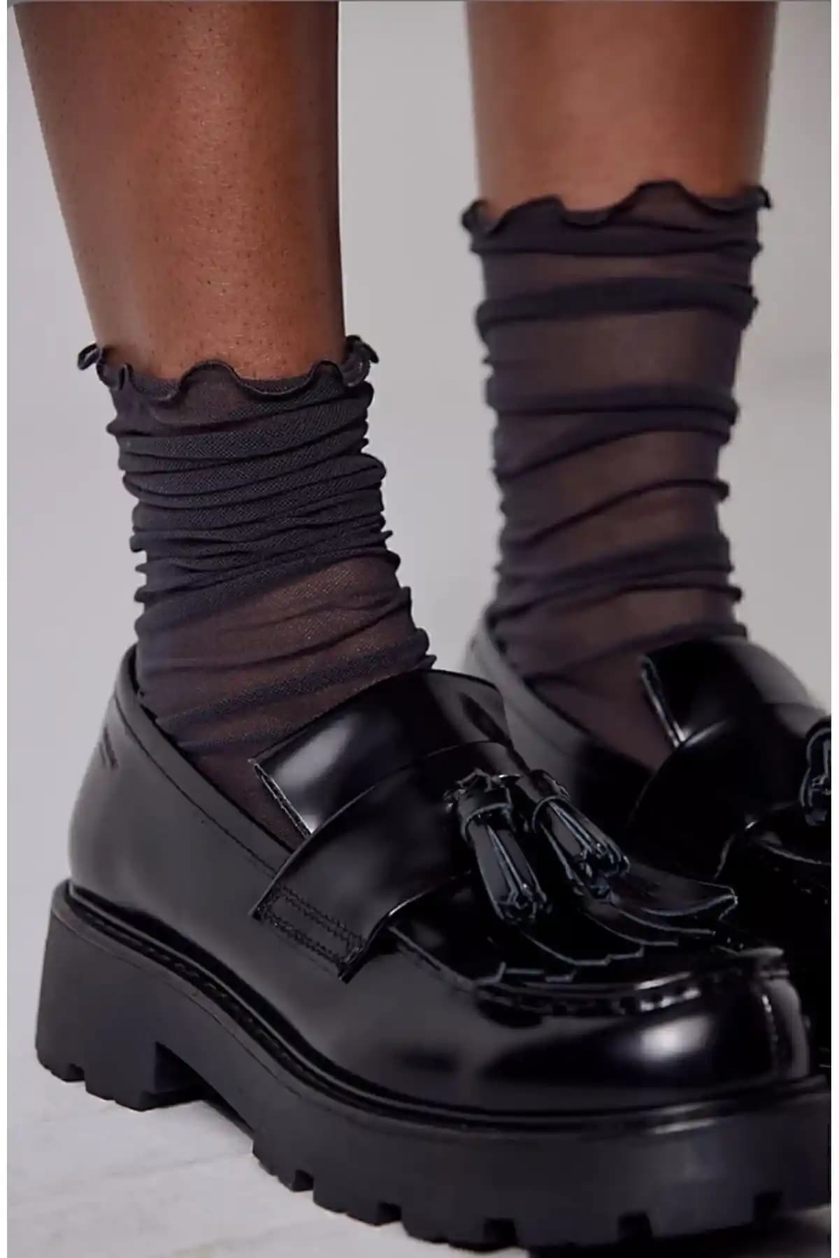 Quella Atelier Tül Kısa Çorap Günlük Kullanım İçin Şık ve Dayanıklı Tasarım