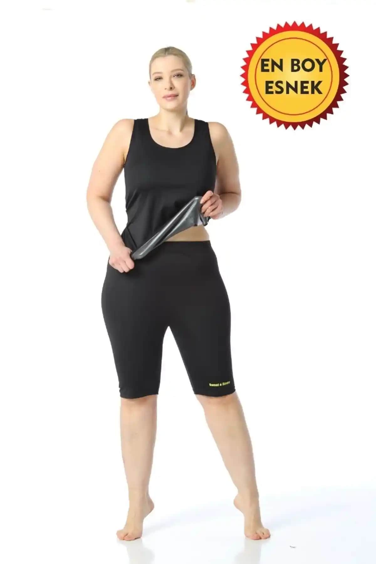 Sweet Sauna Termal Atlet ve Şort İkili Spor Seti Vücut Şekillendirme ve Terleme Etkisi