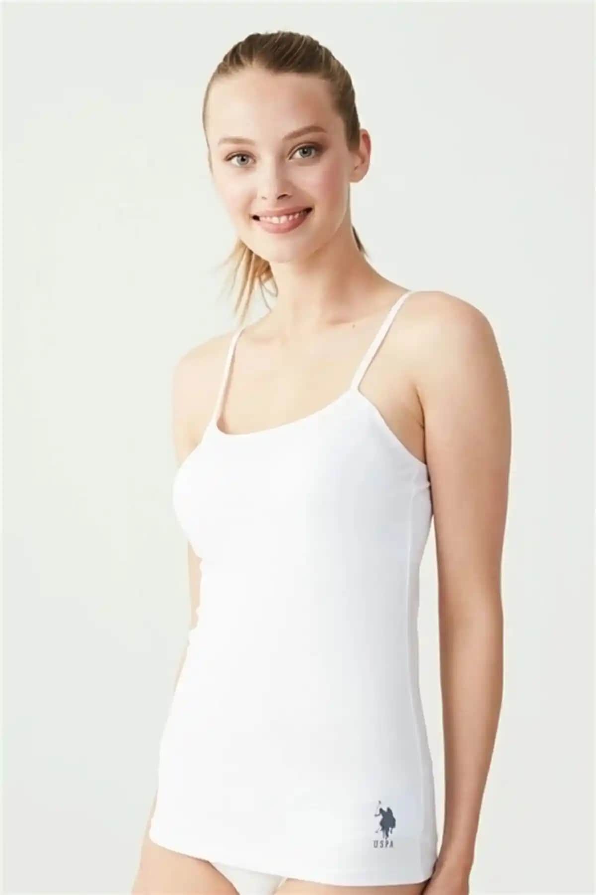 U.S. Polo Assn. Kadın Beyaz İp Askılı Atlet: Şıklık ve Konforun Buluştuğu Modern Tasarım