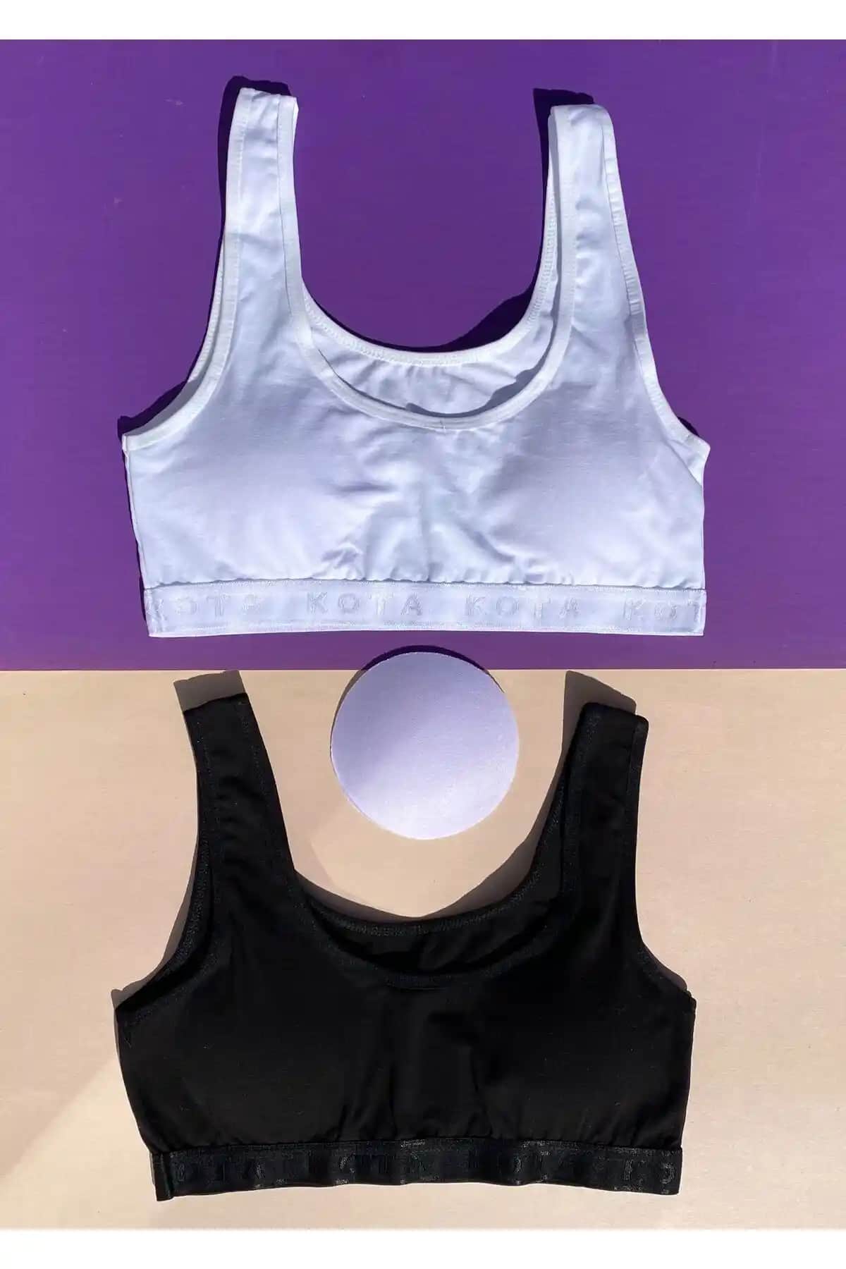 VicTroy Pedli 2'li Siyah ve Beyaz Askılı Büstiyer Günlük Şıklık ve Konfor Sunar