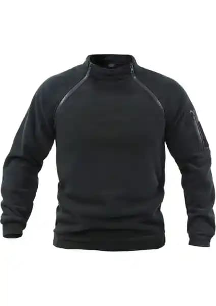 Genius Store Erkek Polar Outdoor Fermuarlı Kombat Tactical Cepli Soğuk Hava Koruyucu