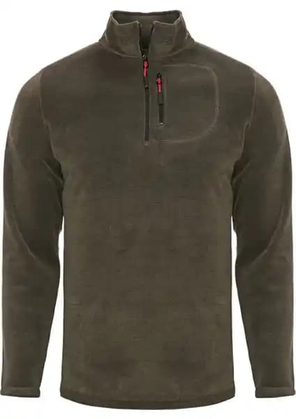 Genius Store Outdoor Erkek Polar Tactical Yarım Fermuarlı Cepli Kalın Kışlık Polar