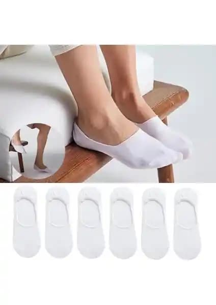 Kral Socks Kadın - Erkek Düz Desen Pamuklu Terletmez Babet Çorap 6 Çift