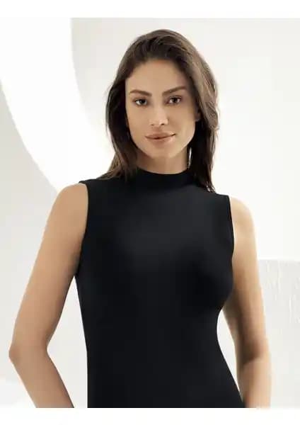 Şahinler Likralı Kolsuz Balıkçı Yaka Atlet Siyah MB1009 - Şıklık ve Konfor