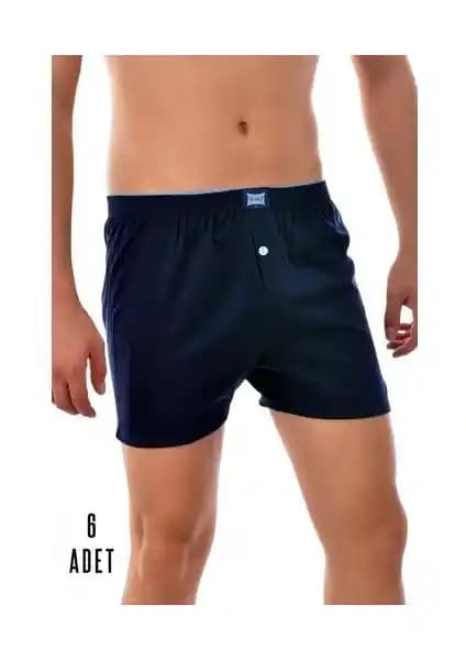 Tutku 6'lı Pamuklu Düğmeli Erkek Boxer Seti Lacivert - Konfor ve Dayanıklılık