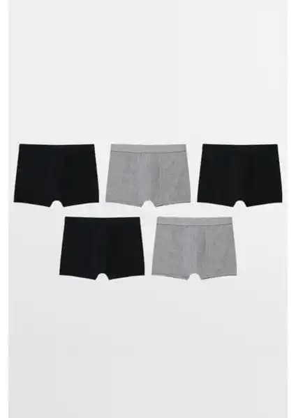 Umfang Koyu Renkli Pamuklu Likralı Boxer 5'li Paket - Konforlu ve Dayanıklı İç Giyim