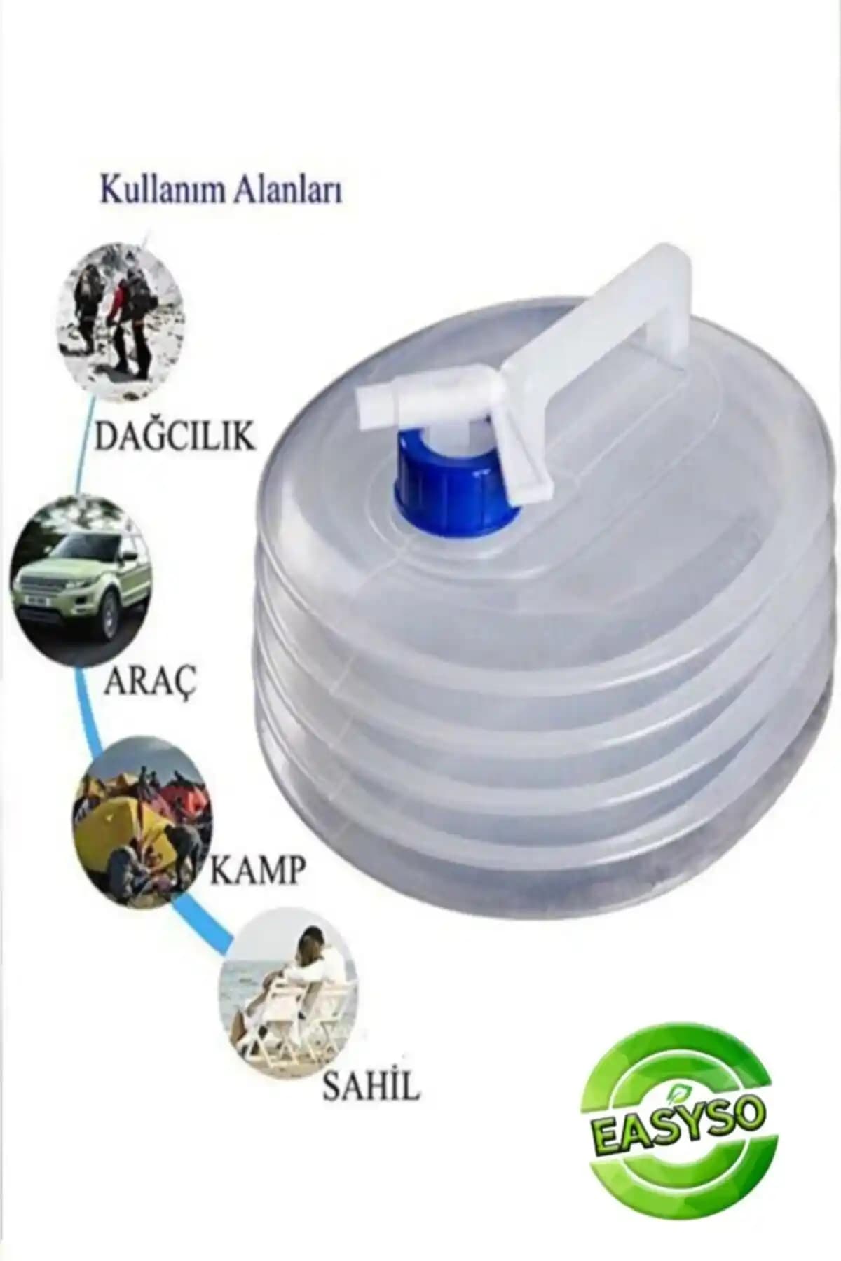 Akordiyonlu Katlanabilir 10 Litre Su Bidonu - Pratik ve Taşınabilir Su Çözümü