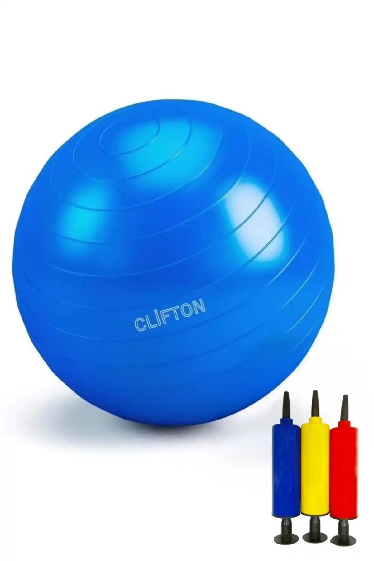 Clifton 65 cm Fitilli Pilates Topu ve Pompa Seti Sağlıklı ve Aktif Yaşam İçin Uygun Ekipman