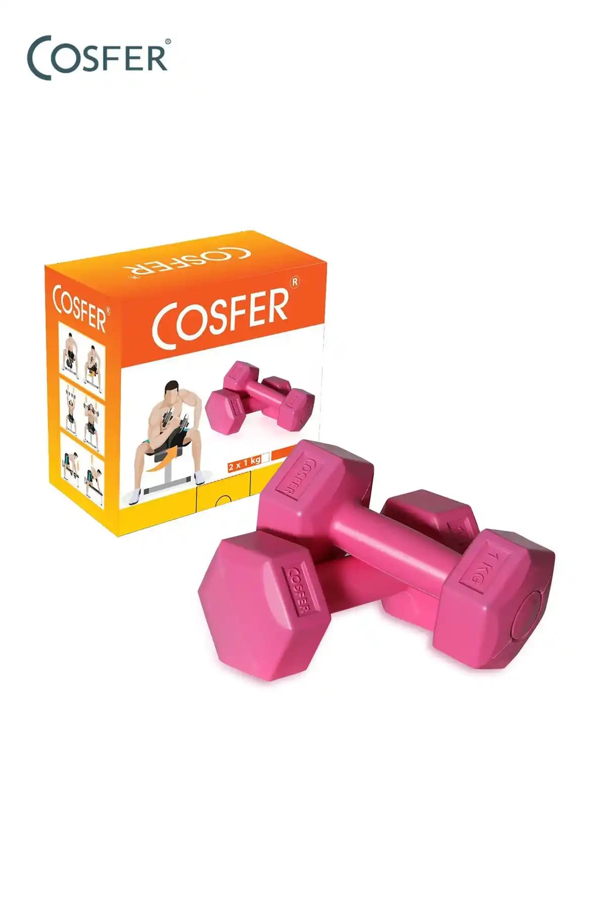 Cosfer 1 Kg X2 Adet Plastik Dambıl: Evde Kullanım İçin Şık ve Dayanıklı Spor Aleti