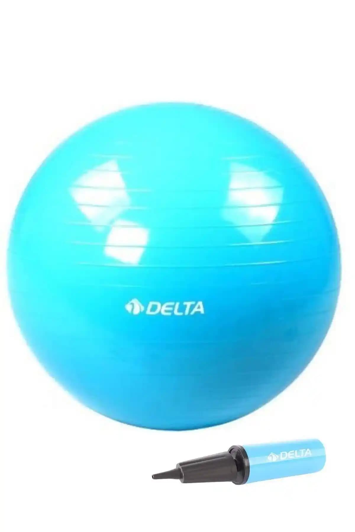 Delta 75 Cm Mavi Pilates Topu ve Pompa Seti Sağlıklı Yaşam İçin Uygun Ekipmanlar