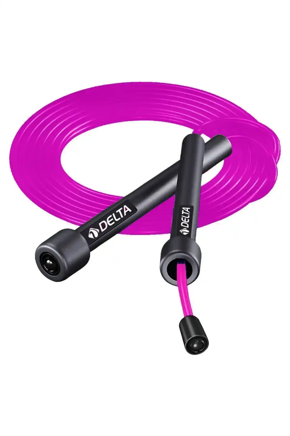 Delta Lila Uzunluğu Ayarlanabilir Deluxe Atlama İpi Spor ve Egzersiz İçin Uygun Bir Seçenek
