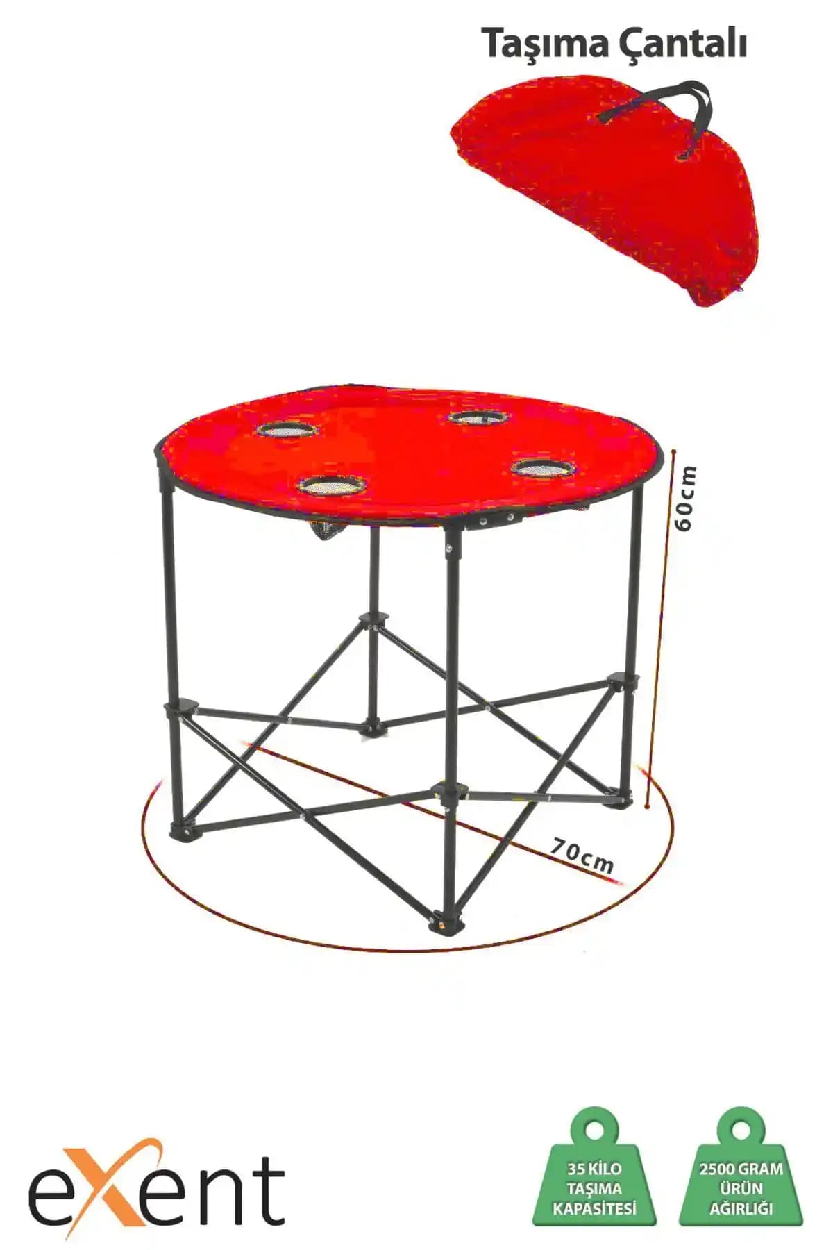 Exent 70x60 cm Yuvarlak Katlanır Kamp Masası İncelemesi ve Kullanım Avantajları