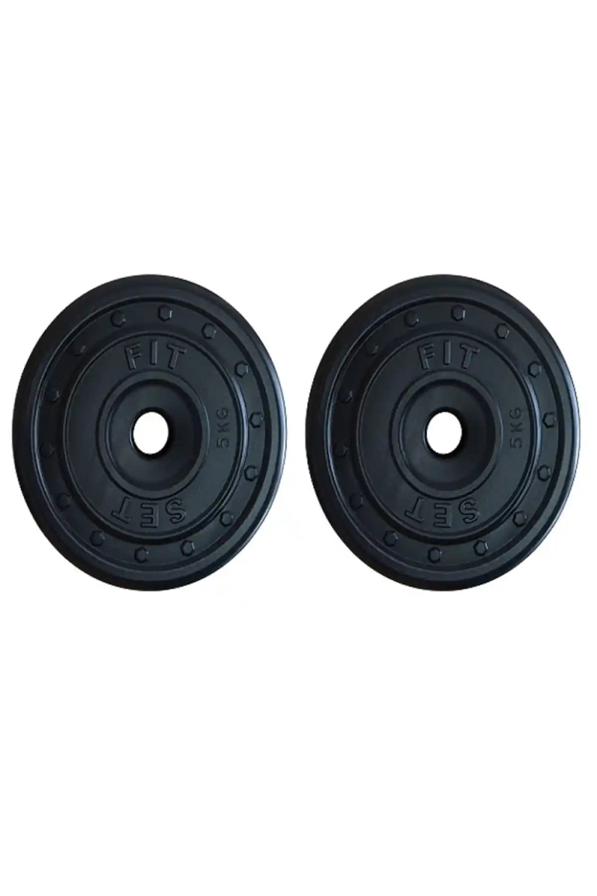 Fitset 2 X 5 Kg Dambıl ve Halter Ağırlık Plakaları Dayanıklı ve Fonksiyonel Spor Malzemeleri