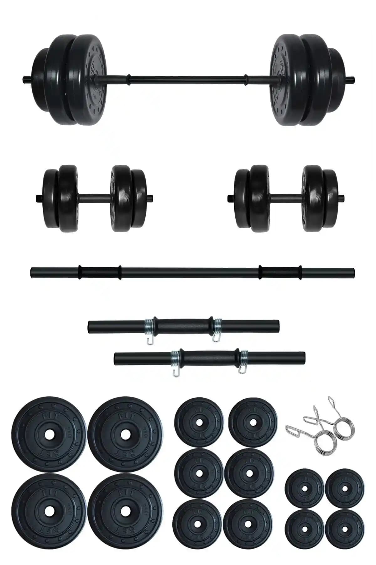 Fitset Spor 85 Kg Kombolu Halter ve Dambıl Seti ile Güçlü ve Dayanıklı Antrenmanlar