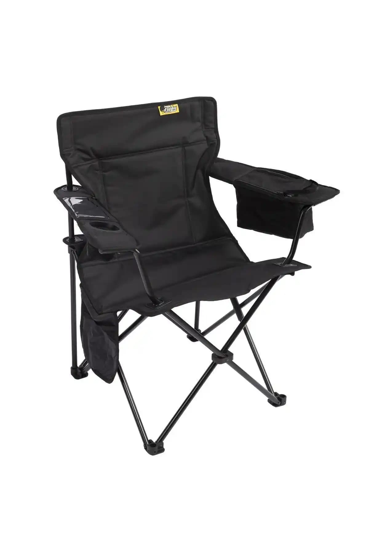Funky Chairs Cool Ice Siyah Lüks Kamp Sandalyesi XL: Dayanıklı ve Konforlu Kamp Oturma Çözümü