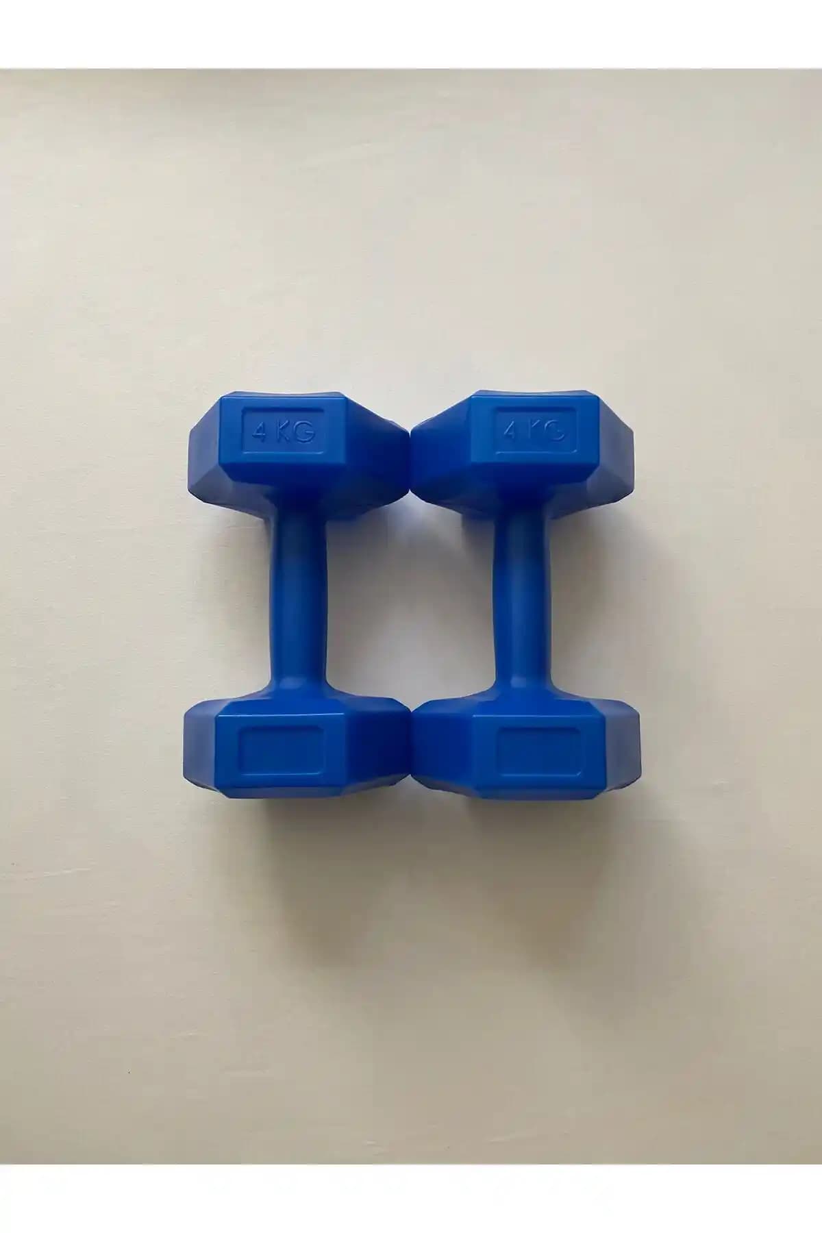 Genel Markalar Tritex 4 Kg X 2 Adet Köşeli Vinyl Kaplı Mavi Dambıl Seti