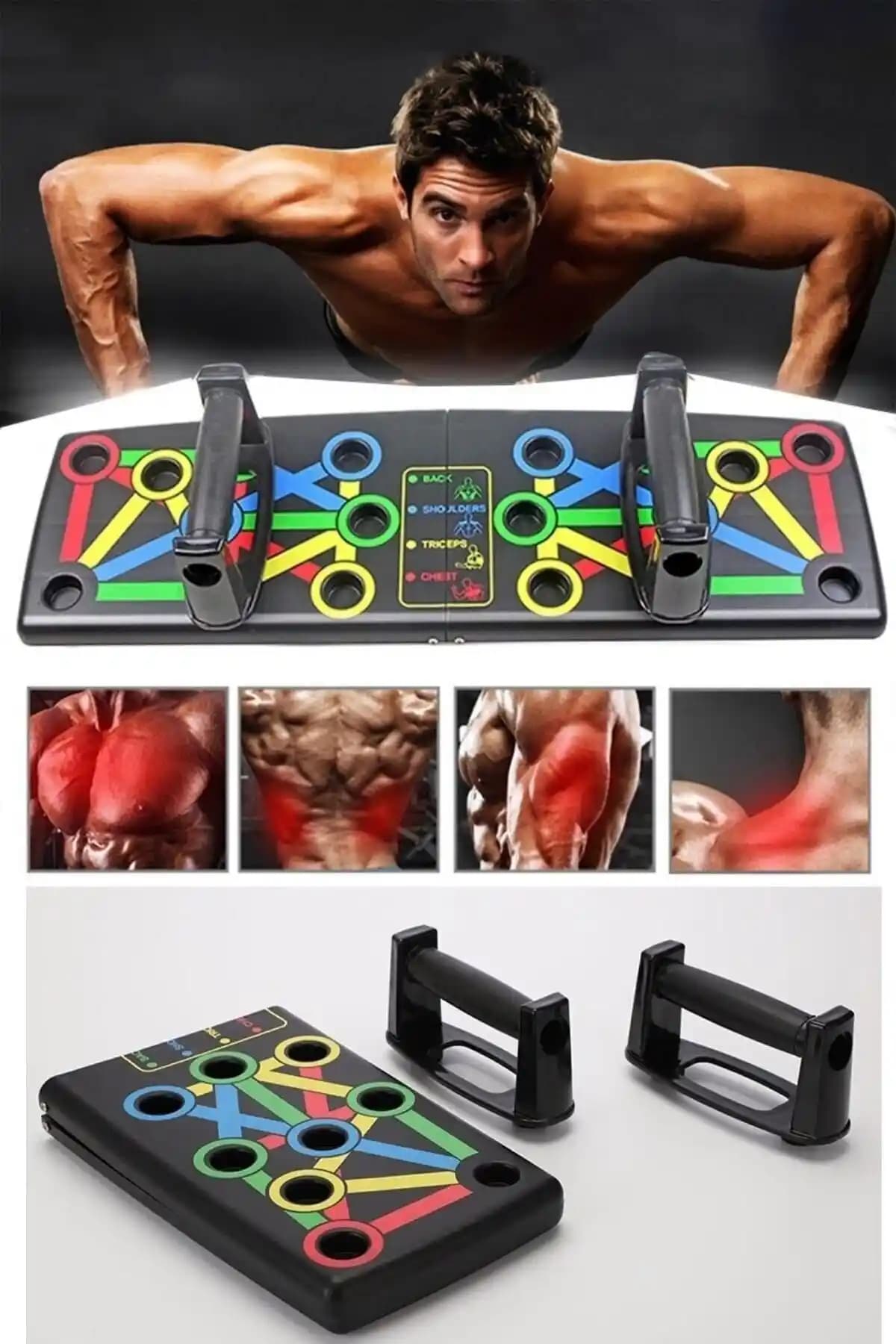 Havana Çok Fonksiyonlu Katlanabilir Şınav Tahtası ile Evde Etkili Egzersizler Yapın