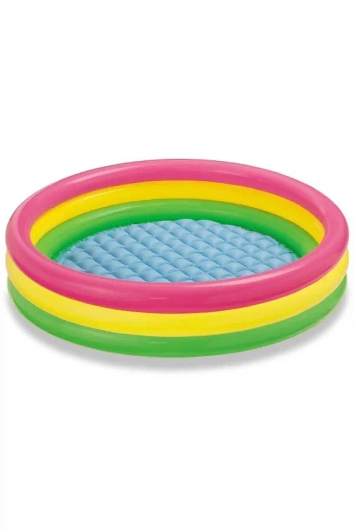 Intex Sunset Şişme Tabanlı 3 Boğumlu Yazlık Çocuk Havuzu Güvenli ve Renkli Tasarım