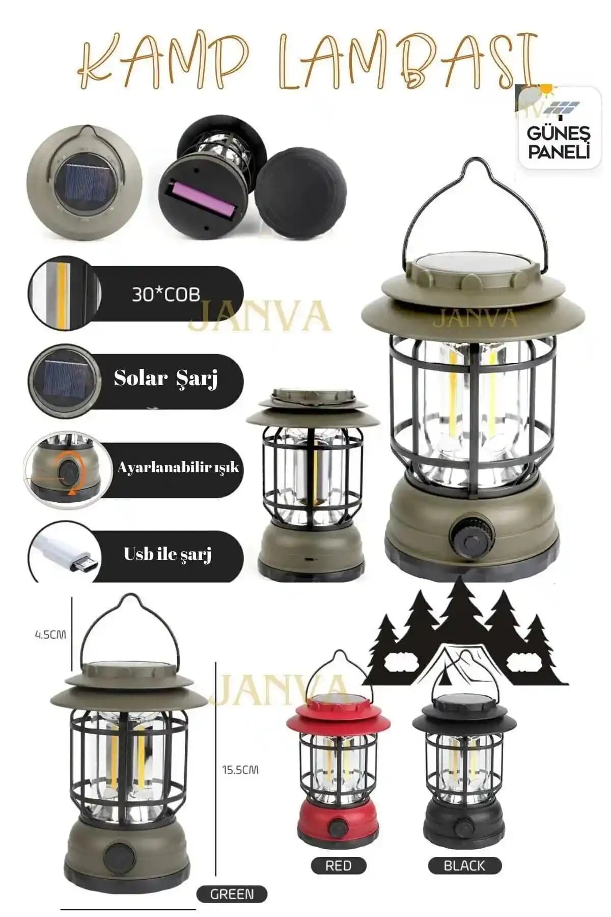 Janva Nostaljik Kamp Lambası: Enerji Verimli, Şık ve Çok Yönlü Dış Mekan Aydınlatması