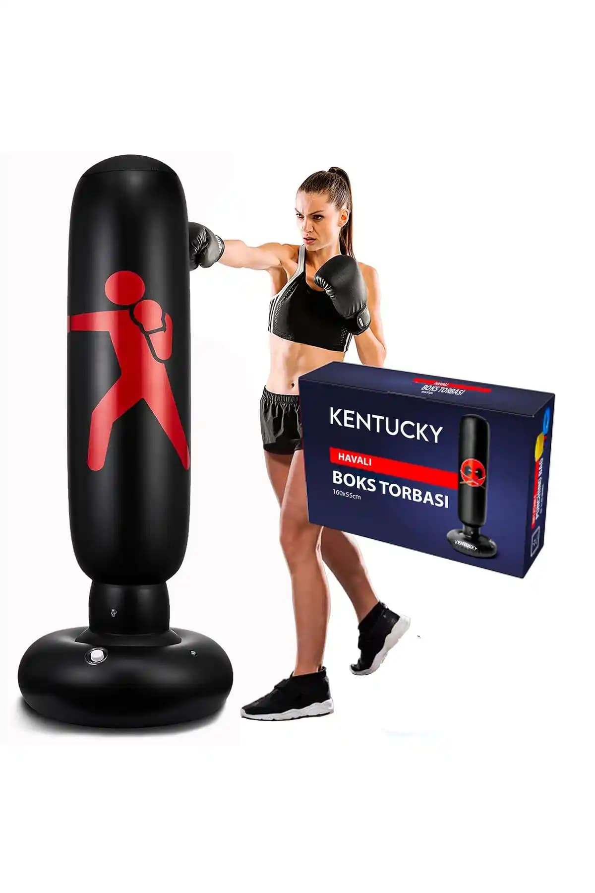 Kentucky Blanka 160 Cm Dikey Ayaklı Şişme Boks Torbası Spor ve Egzersiz İçin Uygun