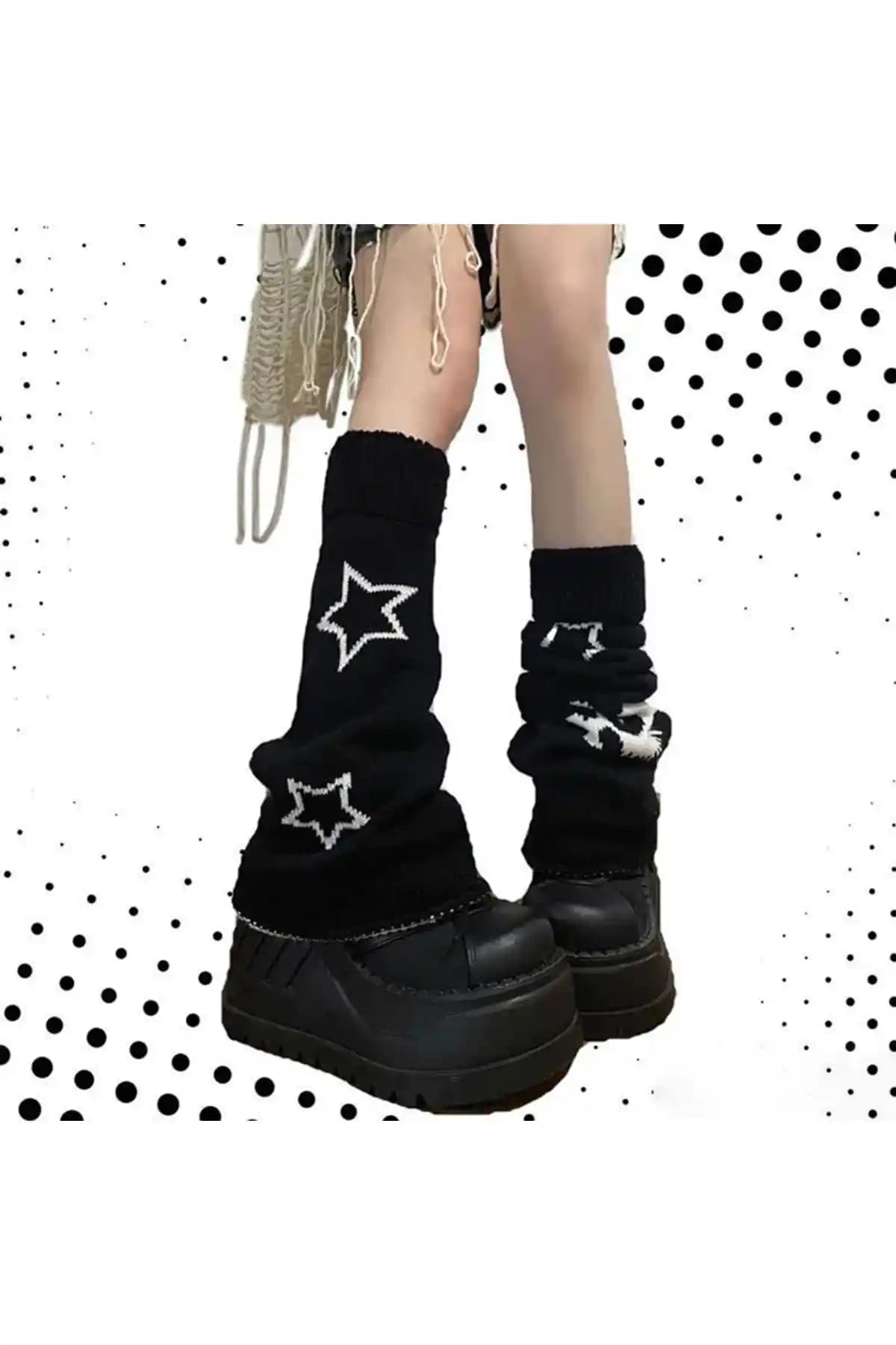 Köstebek Cute Star Siyah Tozluk: Şıklık ve Konforu Bir Arada Sunan Modern Tasarım