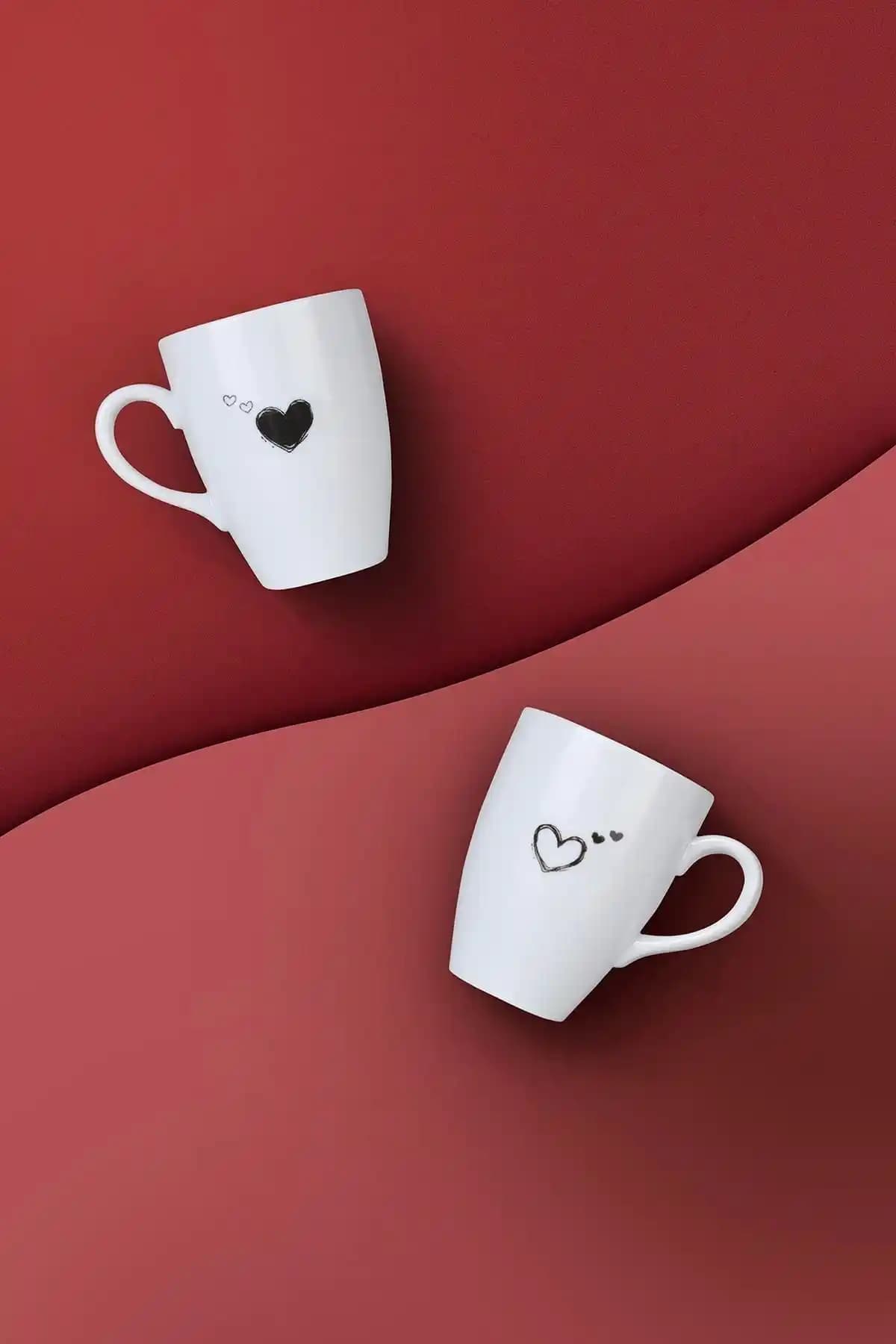 Kütahya Porselen Pretty 2 Parça Mug Bardak: Şık ve Dayanıklı Porselen Kupa Seti
