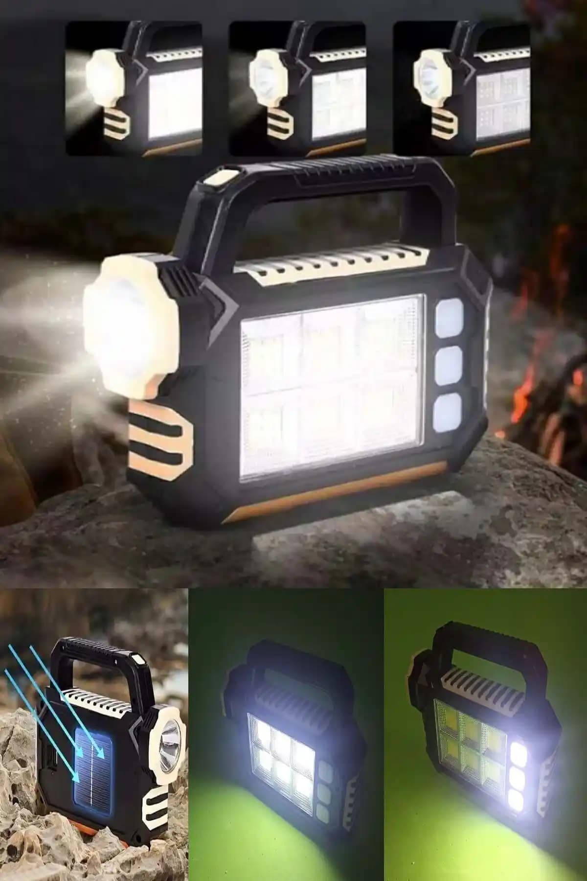 Midday Yan Panelli Solar Kamp Feneri Çok Modlu, Suya Dayanıklı ve Güneş Enerjili Tasarım